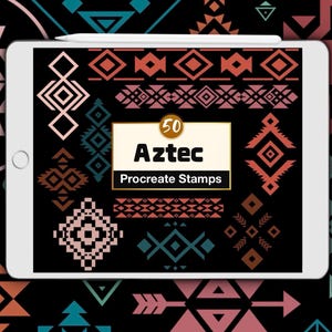 50 Carimbos Astecas para Procreate: Elementos Boho do Sudoeste (Conjunto de Pincéis Digitais)