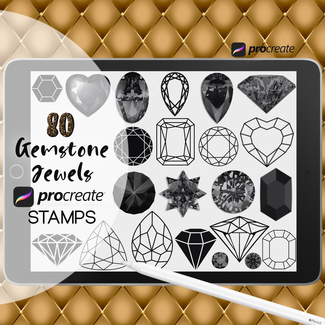 Gemstone Jewel Procreate Stamps Sparkling Gems Precious Etsy