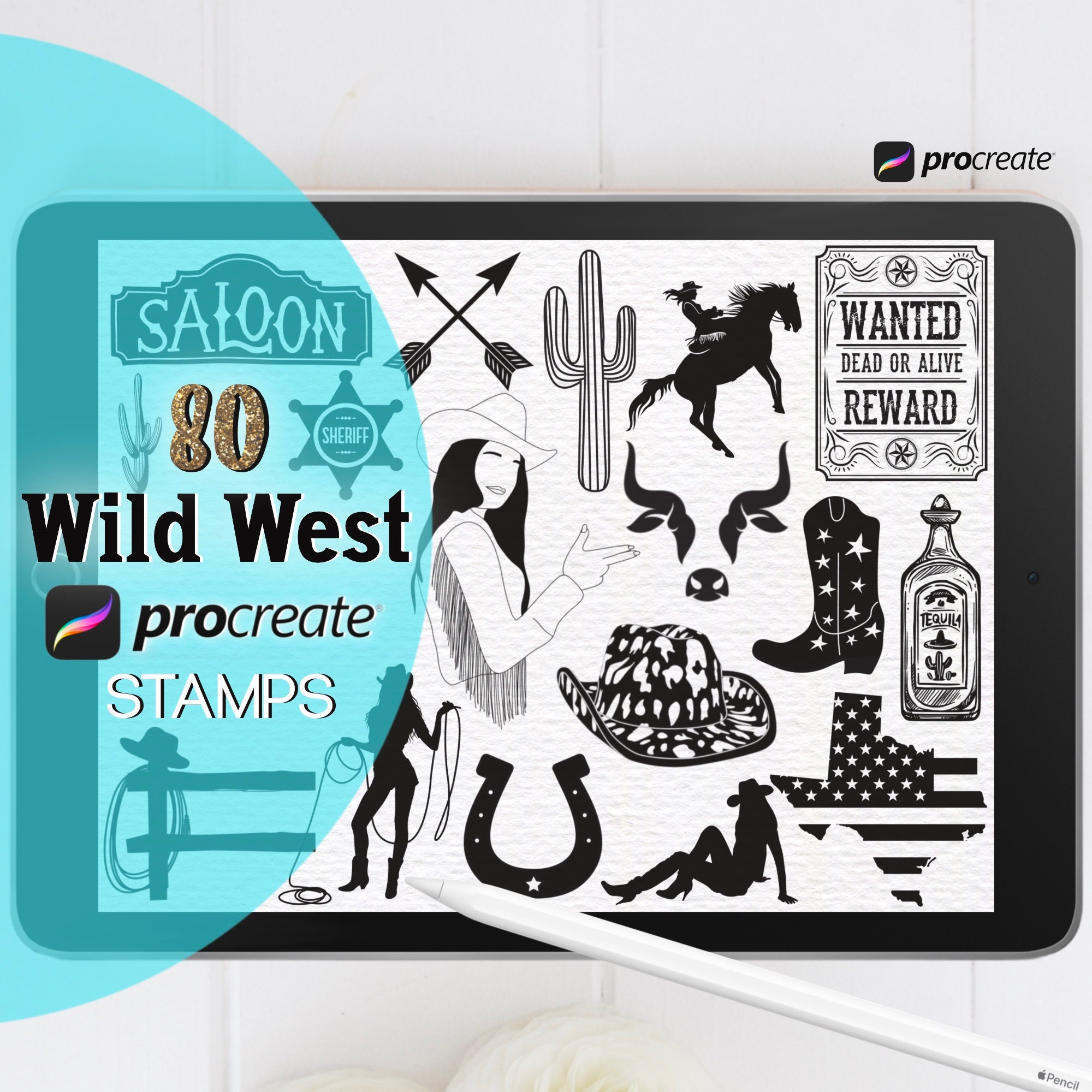 Wild West Stamp Set, Cowboy Stamps, Western Stamps, Wild West Craft Set,  Wild West Crafts, Christmas Stamp Set, Kids Stamp Set 