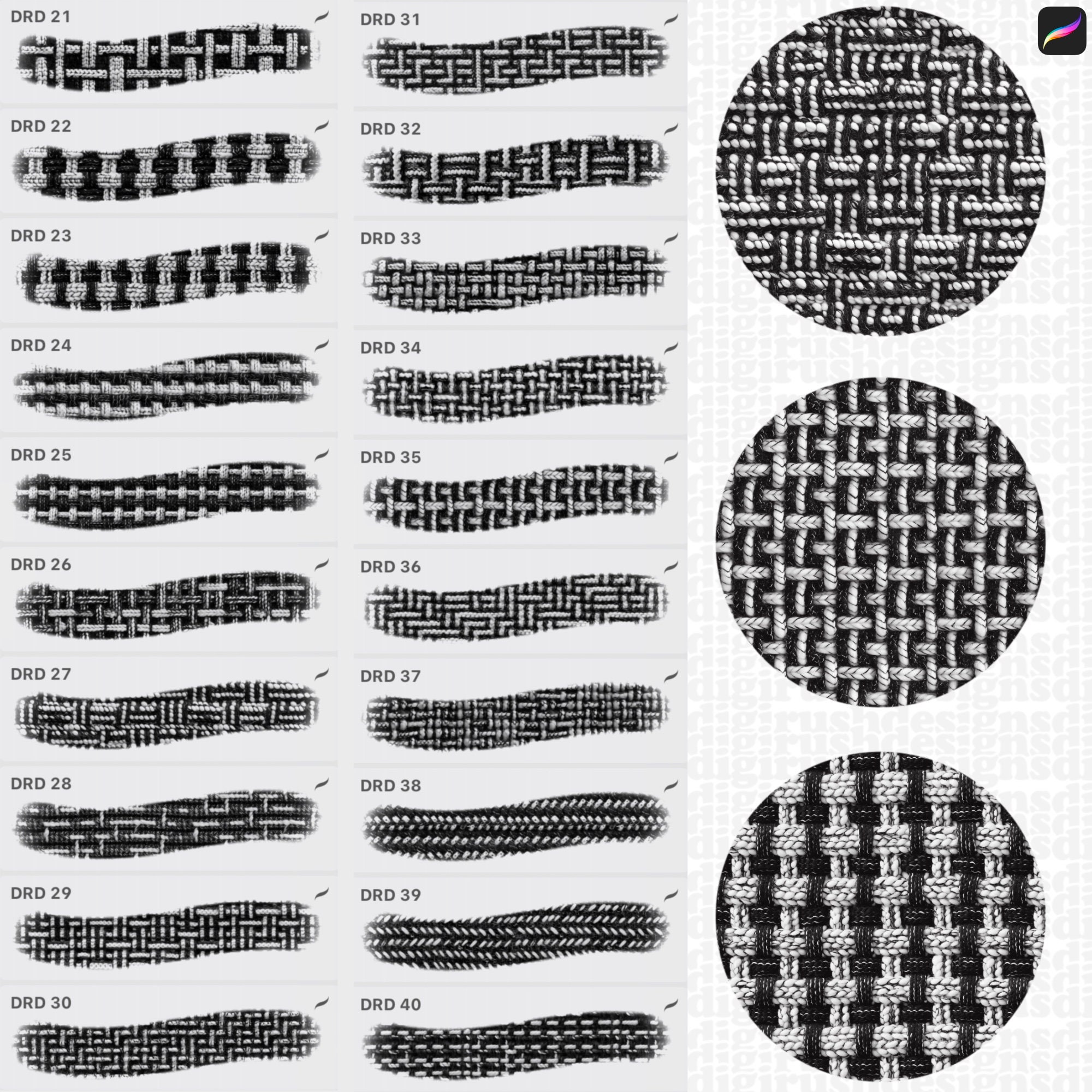 Procreate Tweed Texture Brushes Seamless Tweed Brush Etsy