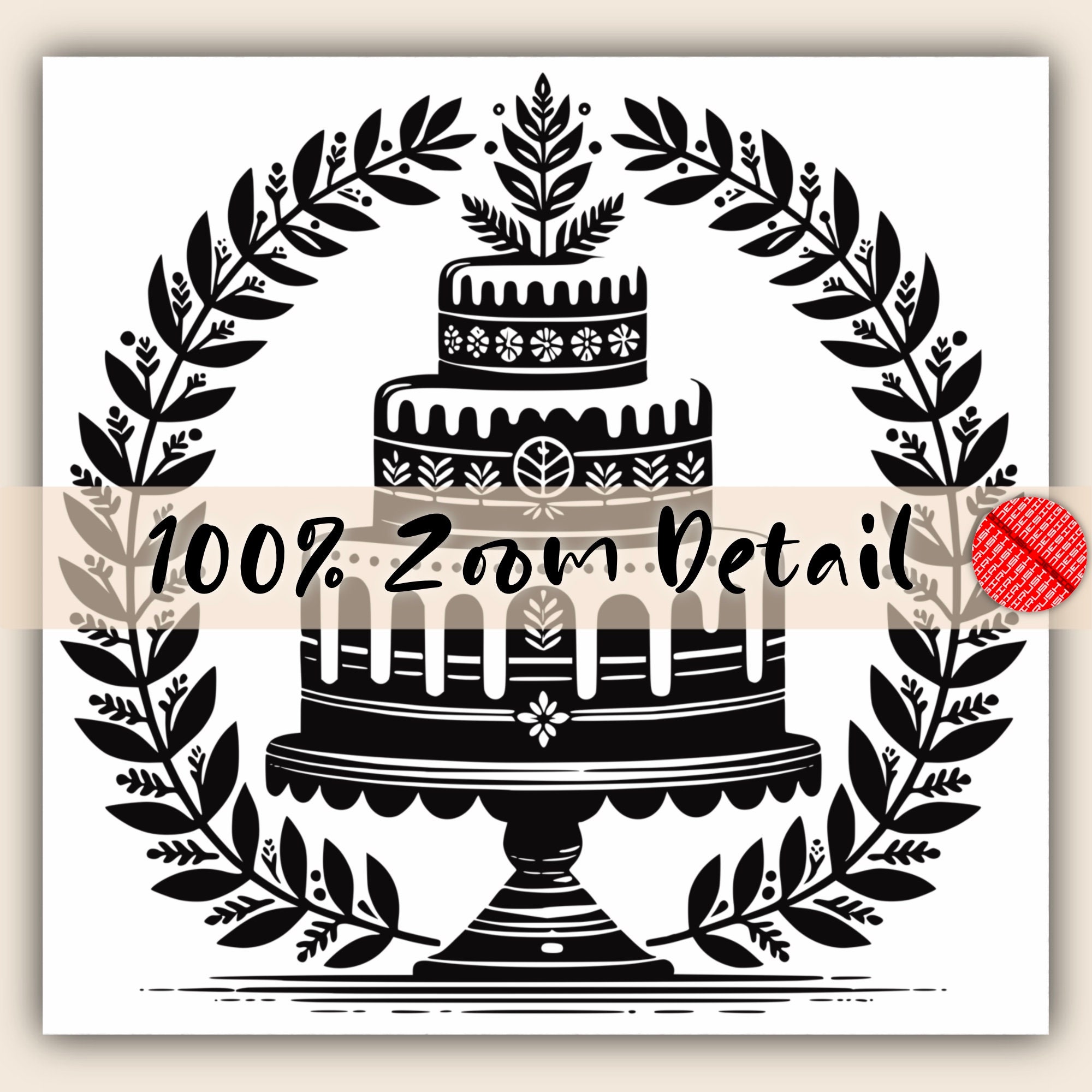 Tea Party Folk Art Procreate Stamps Scandinavian Folk Art Birthday Cake ...