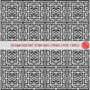 Motif grec SVG Clé grecque motif méandre sans couture fond géométrique couper fichier Cricut SVG vecteur pochoir motif vague grecque Volume 1