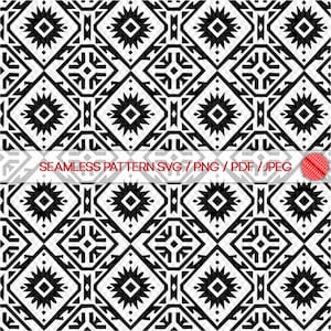Motif aztèque SVG sans couture amérindien répéter motif de fond fichier coupé Cricut SVG vecteur pochoir motif ethnique sud-ouest #2