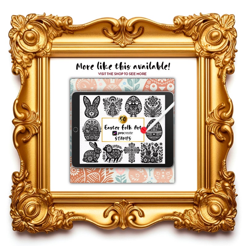 30 Folk Art Borders Procreate Stamps: Scandinavian Frame (digital Brush ...