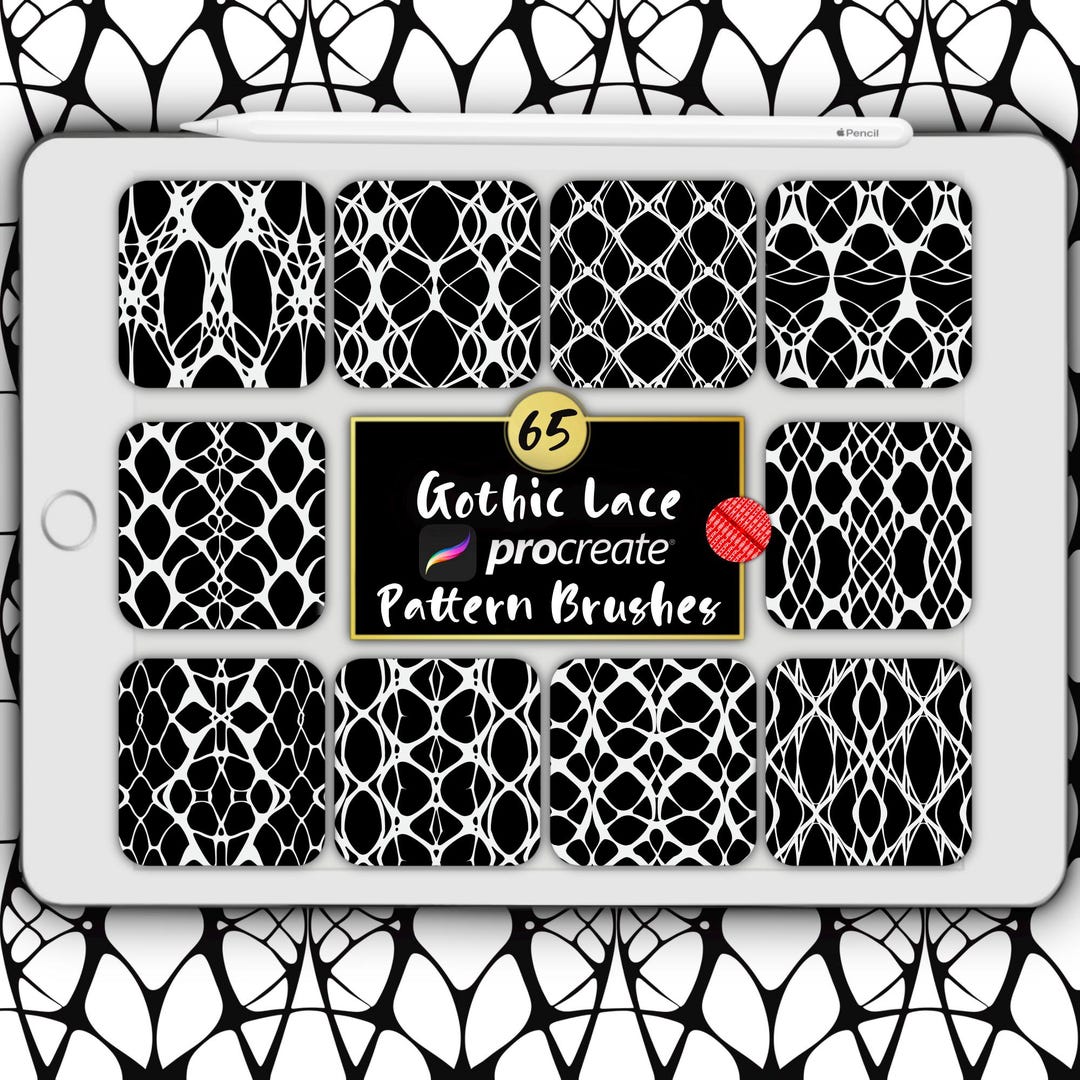 65 Gothic Lace Procreate Brushes: Seamless Medieval Patterns (digital ...