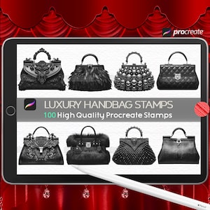 Procreate Bolsas Sellos, Sellos de Bolsos, Cepillos de Bolsos, Bolso Clutch, Sellos de Monederos, Bolso Tote, Cepillo de Bolsos de Mujer, Moda, Cuero, Ropa
