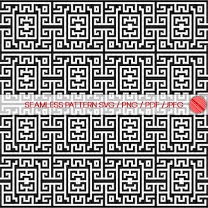 Motif grec SVG Clé grecque motif méandre sans couture fond géométrique fichier coupé Cricut SVG vecteur pochoir motif vague grecque Volume 2