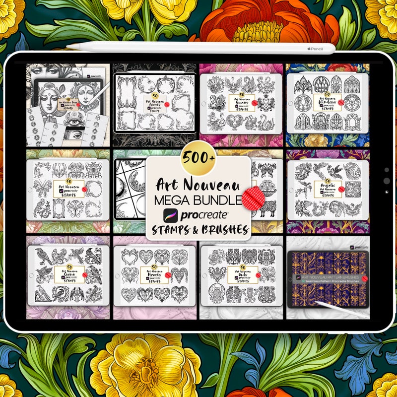 Art Nouveau Stencils Etsy