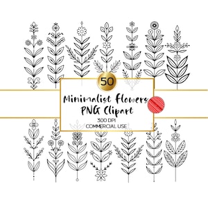 Minimalistische Geburtsmonat Blumen PNG Bundle, moderne nordische Geburtsblumen Name, skandinavische Volkskunst Blumenstamm Linie Kunst