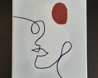 Handmade abstract woman in white