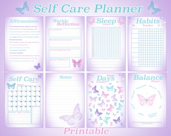 Butterfly Self Care Journal, Dream Journal, Mood Tracker, Habit Tracker, Sleep Tracker, Manifestation Journal, Meditation Journal