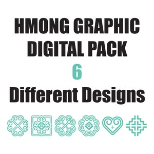 Pacote gráfico digital Hmong - Arquivo digital - PNG JPEG PDF - Motivos Hmong - Download digital