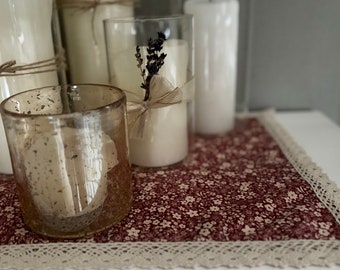 Handmade Cotton Lace Doily: Floral Bedside Table Decor (13-1/3" x 19")