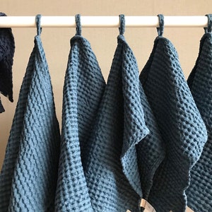 Waffle Weave Dish Towel Kitchen Coffee Cup Embroidery Polycotton