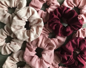Haarscrunchie in diverse kleuren, linnen haarelastiekje, haaraccessoires, milieuvriendelijk duurzaam, haarverzorging