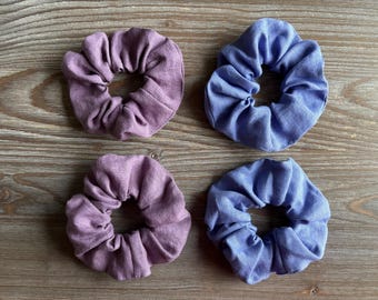Hair Scrunchie in Assorted colors, Linen Hair Tie Scrunchy, Hair Accessories, Eco friendly sustainable, Hair Care