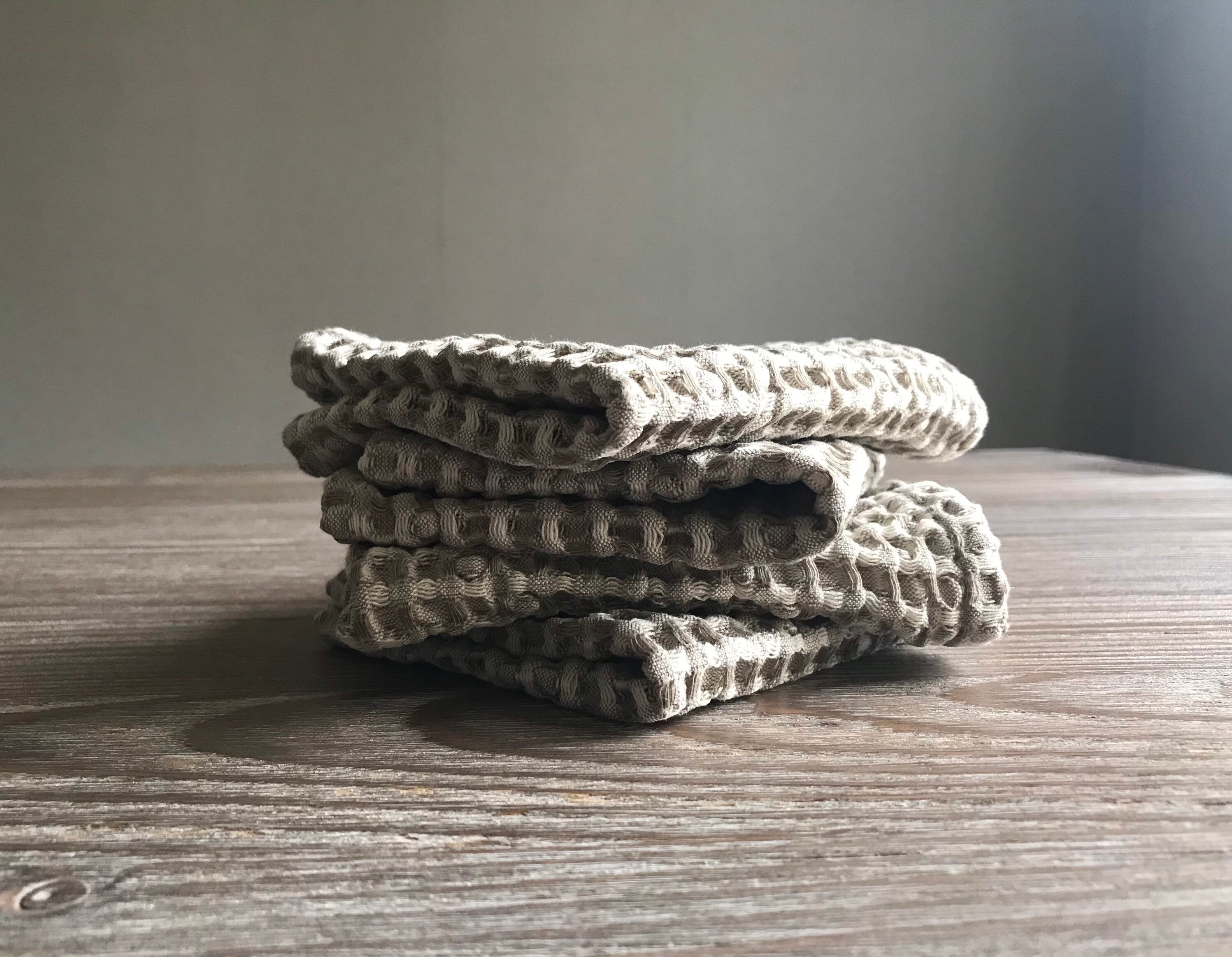 Set of 4,6,8,10 Waffle Dish Cloth Set. Natural Linen Dish Cloths. Linen  Kitchen Cloth. New Home. Eco Friendly Kitchen. Sustainable Kitchen. 