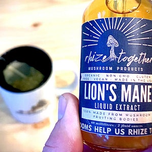 Lion&#39;s Mane Tincture - mushroom tincture Dual Extract Booster lions mane mushroom lion mane double extract medicinal mushroom