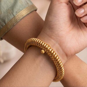 Pulsera rígida de oro amarillo macizo de 18 quilates para mujer, lujosa pulsera de oro