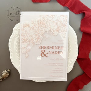 Bloemen acryl uitnodiging voor Sweet 15, afdrukbare acryl uitnodiging voor Quinceañera met envelop {gratis voorbeeld beschikbaar}