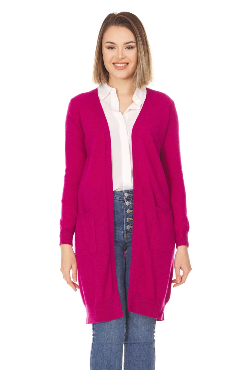 Velanio Cashmere Lightweight Open Cardigans Made from Luxurious Pure Cashmere image 2