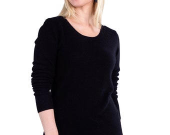 Velanio Cashmere Crewneck Sweater for Women | Lightweight Long Sleeve Pullover Sweaters Made from 100% Cashmere