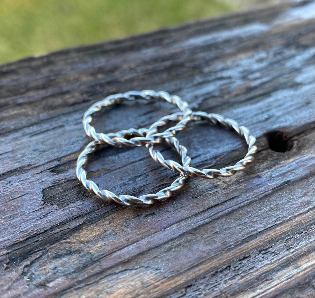 Stackable Sterling Silver Twisted Ring - Etsy