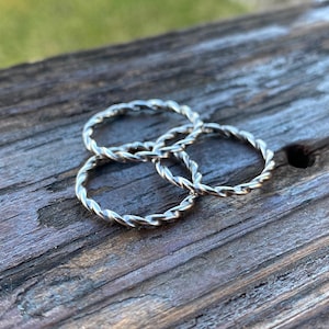 Stackable Sterling Silver Twisted Ring
