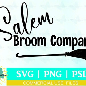 Salem Broom Company, Digital Download, Sublimation PNG, SVG, PSD Files, Halloween Design, Witch Design.