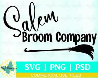 Salem Broom Company, Digital Download, Sublimation PNG, SVG, PSD Files, Halloween Design, Witch Design.