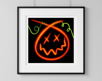 X-Eyes Kürbis Patch Print (Neon)