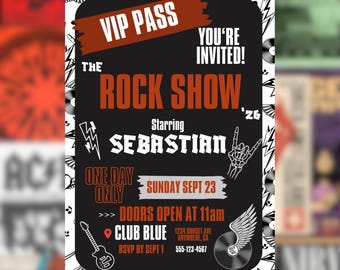 Rock Show Birthday Invitation, Concert Flyer, Punk Vibe (PDF Edit)