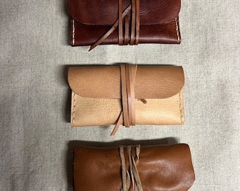 Leather flint wallet and tool pouch
