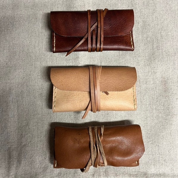 Leather flint wallet and tool pouch