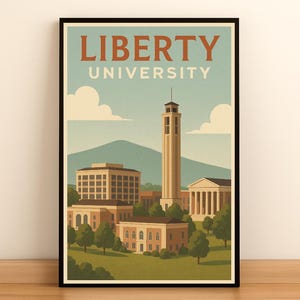 Liberty University – Digital Download Wall Art – College Town Poster for Home, Dorm, Apartment or Office Decor