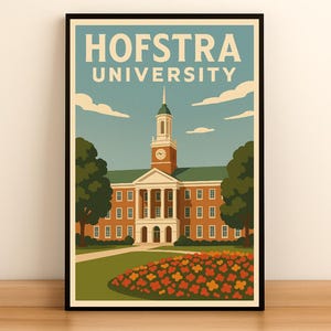 Hofstra University – Digital Download Wall Art – College Town Poster for Home, Dorm, Apartment or Office Decor