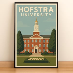 Hofstra University – Digital Download Wall Art – College Town Poster for Home, Dorm, Apartment or Office Decor