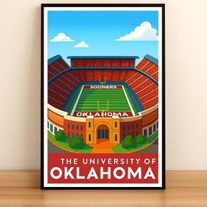 Gaylor Family Oklahoma Erinnerungs Stadion Universität von Oklahoma Cholera Football Poster - Digitaler Download Kunst - Wanddekoration für Sportfans