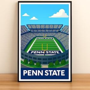 Beaver Stadium Penn State Nittany Lions Football Stadium Poster – Digital Download Art – House Wall Decor for Sports Fans