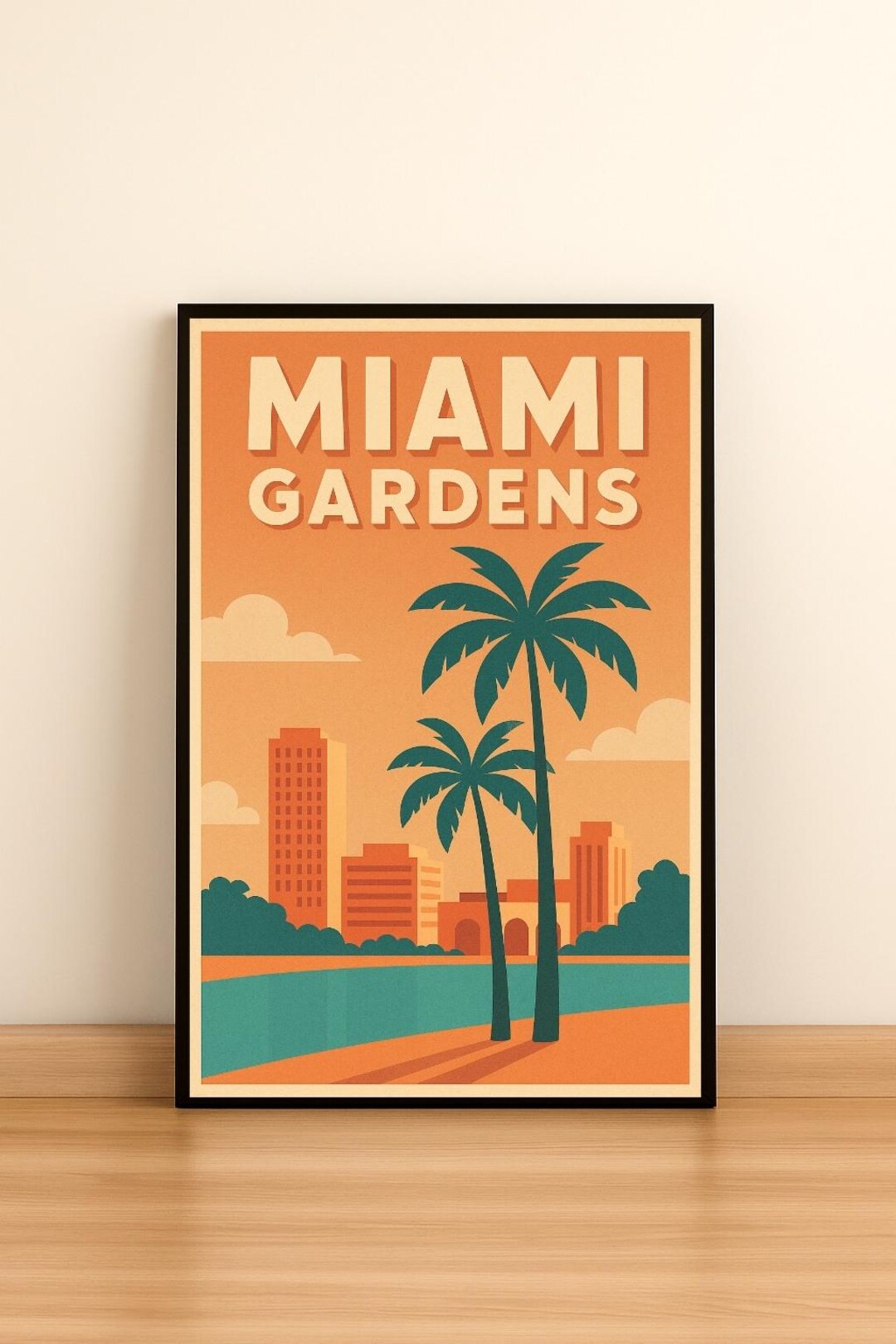 Miami Tree Posters Examples Miami Gardens Florida – Digital Download Wall Art – City Poster for ...