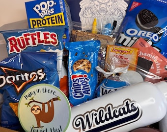 College Themed Care Package and Survival Kit, Custom College Gift Box