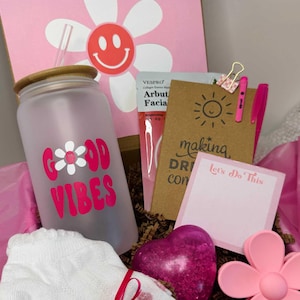 Just Because Pink Vibes College Care Package, Stress Free Gift Box