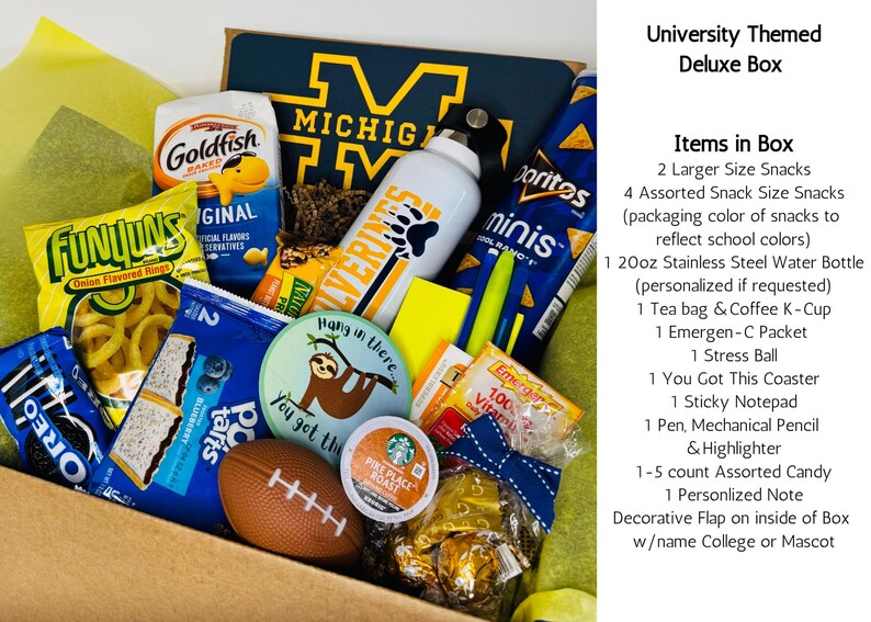 University and College Themed Care Package, Custom College Gift Box - Etsy