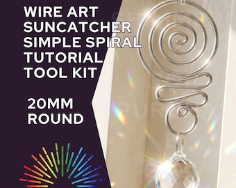 Simple Spiral Sun Catcher Tool Kit, DIY Wire Wrapping Project, Beginners Craft Tutorial Supplies