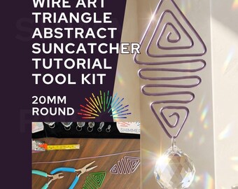 Triangle Abstract Sun Catcher Kit, Wire Wrapping Project, Crystal Prism (Optional Tools)