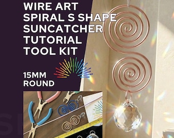 Spiral S Shape Sun Catcher Kit, Wire Wrapping Project, Crystal Prism (Optional Tools)