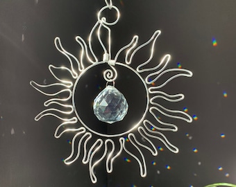 Sunshine Sun with Rays Sun Catcher is a relaxing feel-good home decor. Place in direct sunlight to enjoy rainbows scattered through the room