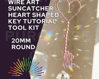 Heart Shaped Key Sun Catcher Tool Kit, DIY Wire Wrapping Project, Beginners Tutorial Supplies
