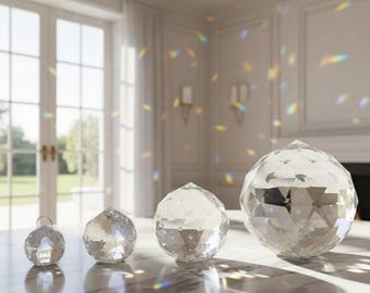 Crystal Prism Suncatcher: Teardrop or Round, Rainbow Maker. Bulk Pack Available. Split Rings Attached.