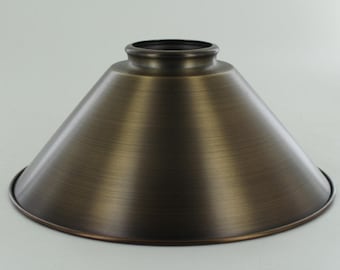8" Steel Cone Lamp Shade w/ 2-1/4" Neck - 5 Colors